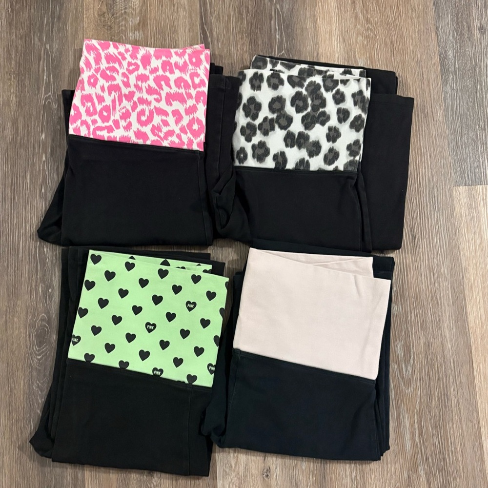 ✨4 pairs of Victorias Secret PINK yoga pants / flared legging size medium